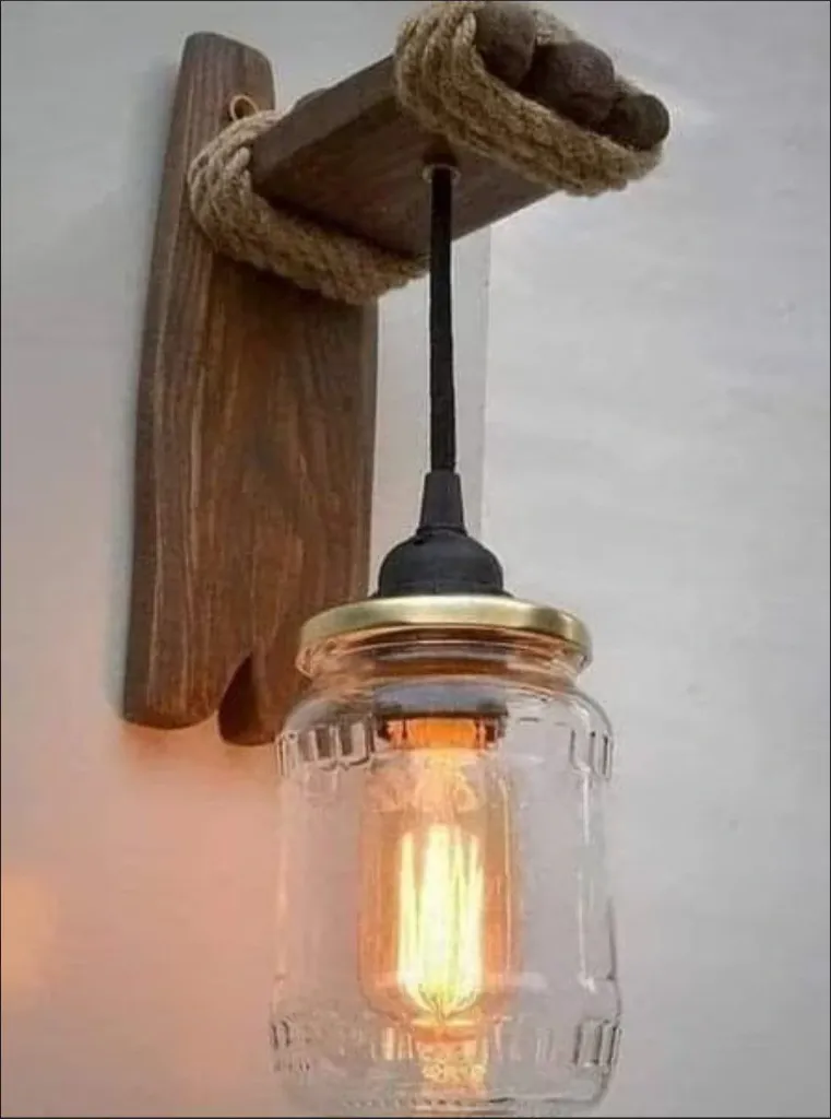 Mason Jar Wooden Wall Sconce[L43]