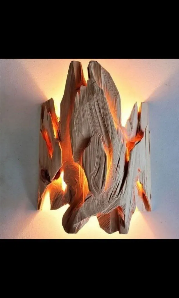 Sculpted Wood Feature Wall Lamp[L45]