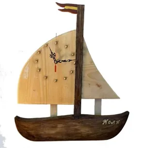 Handmade Wooden Boat Clock[C22]