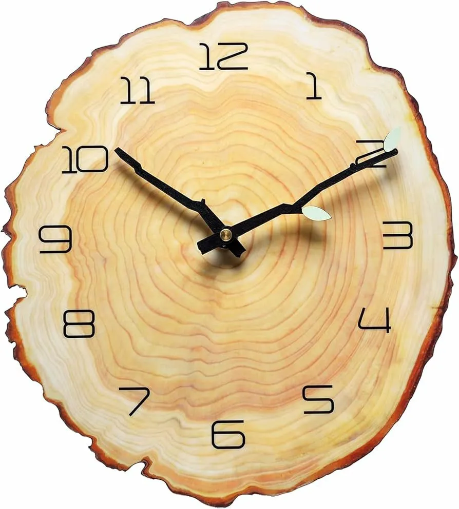 “TimberRing" Real Wood Slice Clock [C26]