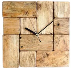 Reclaimed Wood Block Clock[C27]