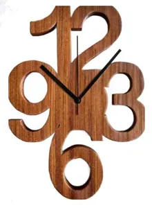 Overlapping Numeral Wood Clock [C36]